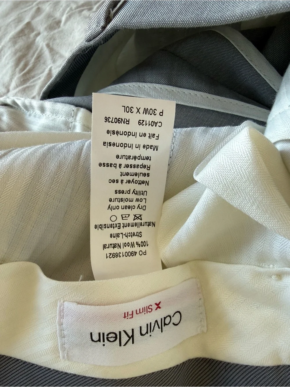 Calvin Klein Light Gray Two-Button Men's Blazer